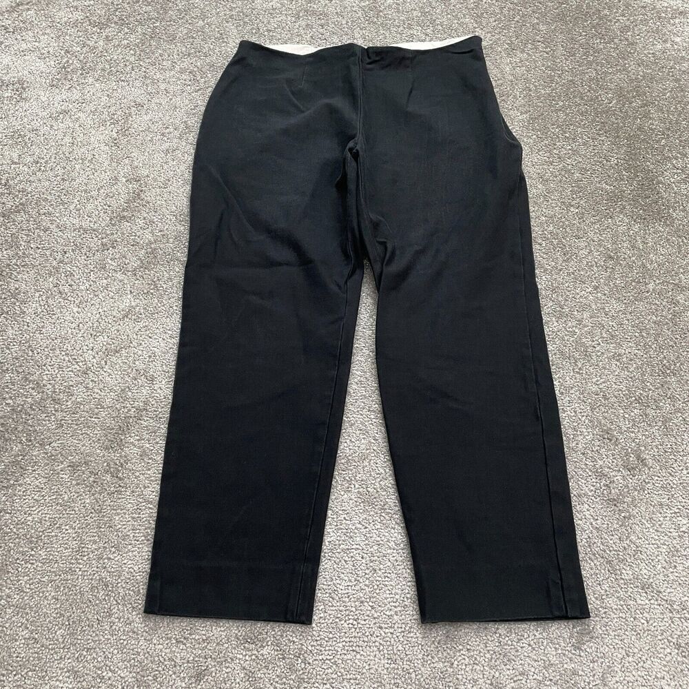 Lands' End Ankle Pants Womens 12 Black Mid Rise Slim Fit Classic Work 32x25